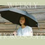 Astrology chart overlayed with celestial elements, symbolizing the week's horoscope influences for love and ambition.