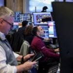 The Silent Squeeze: White-Collar Jobs Face Mounting Headwinds 6 Graph showing declining economic indicators for white-collar jobs, with a backdrop of office buildings.