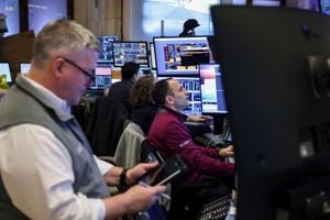 The Silent Squeeze: White-Collar Jobs Face Mounting Headwinds 5 Graph showing declining economic indicators for white-collar jobs, with a backdrop of office buildings.