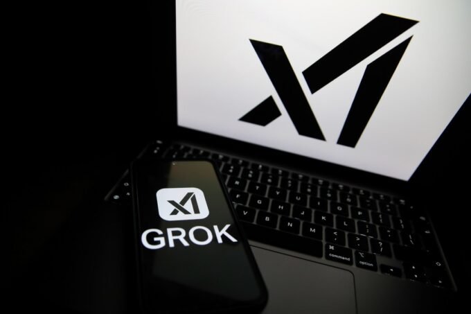 A stylized representation of xAI's Grok chatbot logo, with a subtle background suggesting AI code or data, reflecting the ongoing debate around AI safety and ethics.