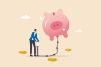 Abstract illustration representing significant venture capital flowing into AI companies, with a focus on market dominance.