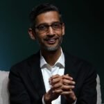 Alphabet CEO Sundar Pichai with Waymo autonomous vehicle technology