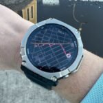 Unleashing the Beast: Six Standout Features of the Amazfit T-Rex Ultra 2 4 Amazfit T-Rex Ultra 2 smartwatch displaying maps and workout data on a rugged outdoor setting.