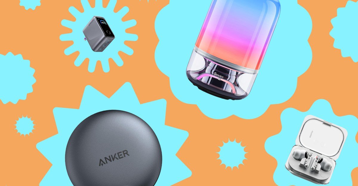 Spring into Savings: Unearthing the Best Tech Deals from Amazon's Big Spring Sale 3 A collection of popular tech gadgets, including headphones, a smart speaker, and a tablet, displayed against a vibrant spring-themed background, symbolizing deals from Amazon's Big Spring Sale.