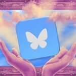 A stylized image representing Bluesky's interface with customization options highlighted