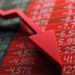 Graphique boursier de Casablanca en forte baisse, symbolisant l'impact des tensions au Moyen-Orient sur le marché financier marocain.