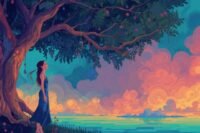 A solitary figure standing on a path, looking towards a bright horizon, symbolizing resilience and self-discovery after childhood abandonment.