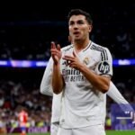 إبراهيم دياز بقميص ريال مدريد خلال مباراة كرة قدم