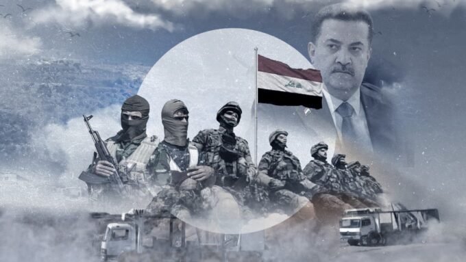 صورة تعبيرية عن التوترات الأمنية في العراق، تظهر قوات أمنية أو رموز للصراع بين الدولة والفصائل المسلحة.