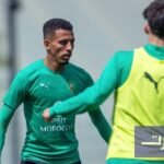 لاعبو المنتخب المغربي خلال حصة تدريبية في مركب محمد السادس لكرة القدم