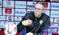 المدرب محمد وهبي يتحدث في ندوة صحفية بعد مباراة المنتخب المغربي والإكوادور