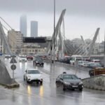 صورة لسحب ماطرة فوق سماء الأردن مع هطول أمطار غزيرة