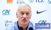 ديدييه ديشامب مدرب منتخب فرنسا يتحدث في مؤتمر صحفي