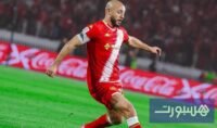 نور الدين أمرابط لاعب الوداد الرياضي مصاباً في مباراة ضد نهضة بركان
