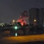 صورة للسفارة الأمريكية في بغداد بعد تعرضها لهجوم صاروخي أو بطائرة مسيرة