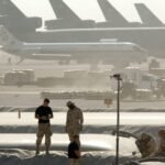 صورة جوية لقاعدة العديد الجوية في قطر، تظهر أهميتها الاستراتيجية.