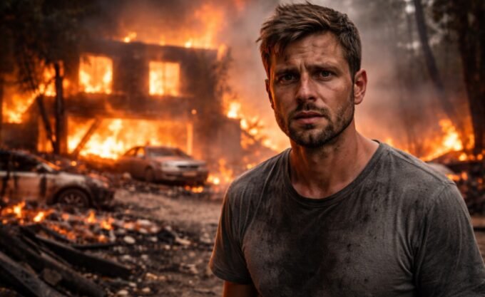 People helping each other amidst the aftermath of a natural disaster, symbolizing community strength and resilience.