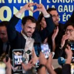 Grégory Doucet, maire de Lyon, lors de la soirée électorale des municipales 2026.