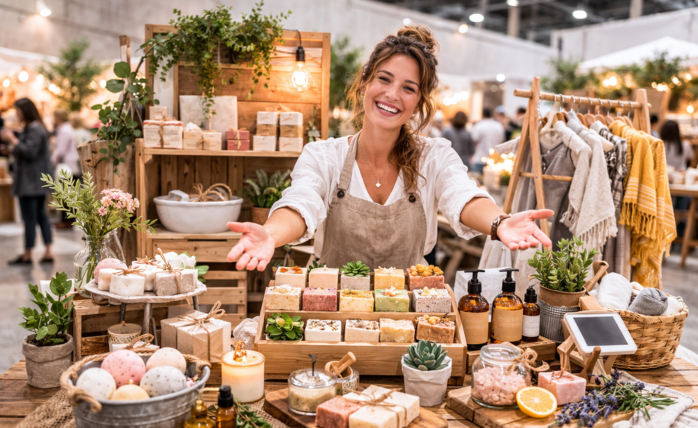 Stop the Stroll: Designing a Market Stall That Demands Attention 3 A vibrant, well-designed market stall attracting a crowd of engaged visitors.
