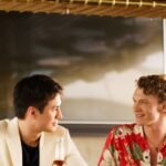 Illustration depicting different social media platform logos (Tumblr, X, Instagram) with fan art or symbols related to 'Heated Rivalry' bridging them, representing the fractured nature of online fandom discourse.