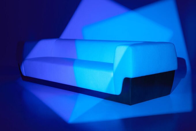 Vibrant, sculptural pieces from Holly Hunt's new Onward Collection, showcasing bold colors and unique textures.