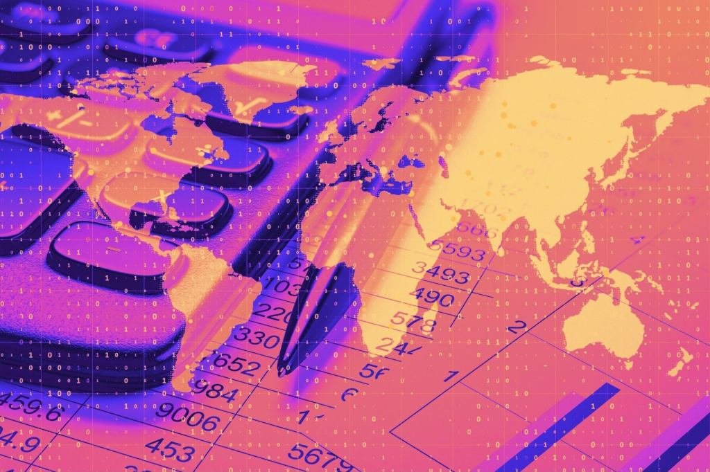 A globe with business graphs, symbolizing international startup expansion and financial complexities.