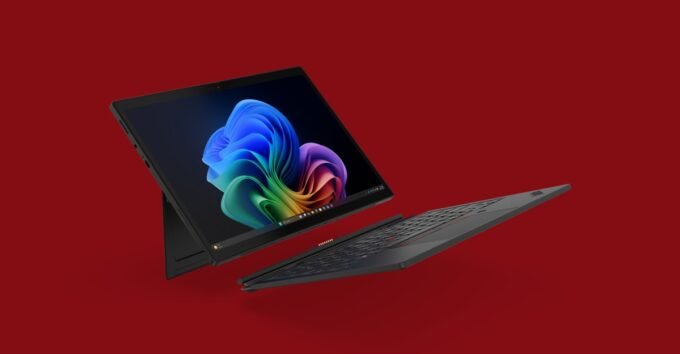 Lenovo ThinkPad X13 Detachable with its new keyboard cover, appearing as a conventional laptop