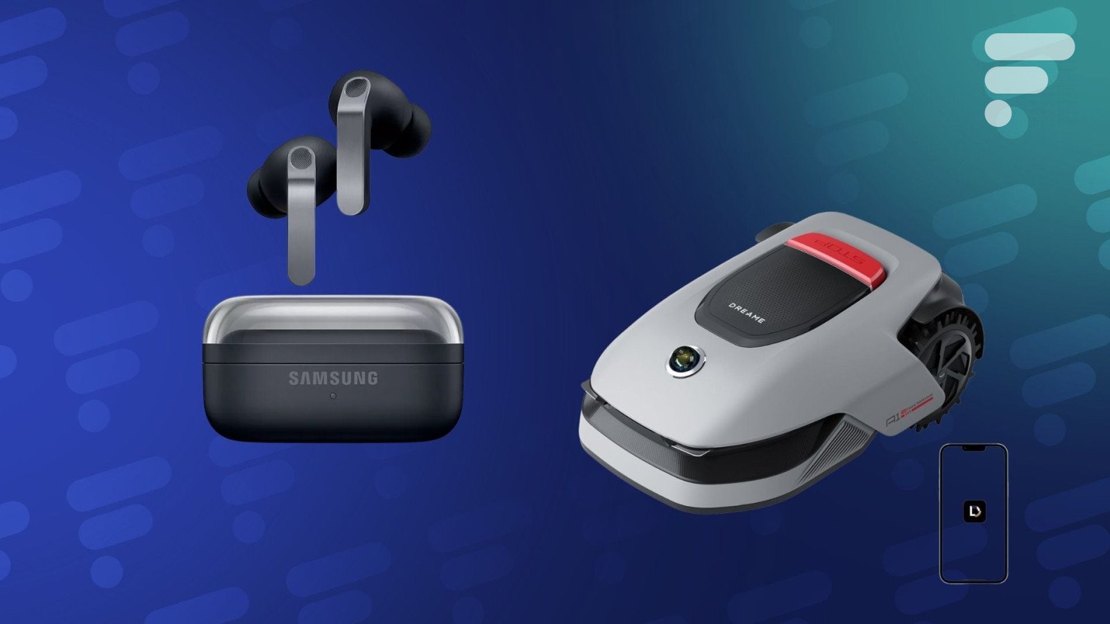 Les Samsung Galaxy Buds 4 Pro dans leur boîtier de charge, posés sur une surface sombre.