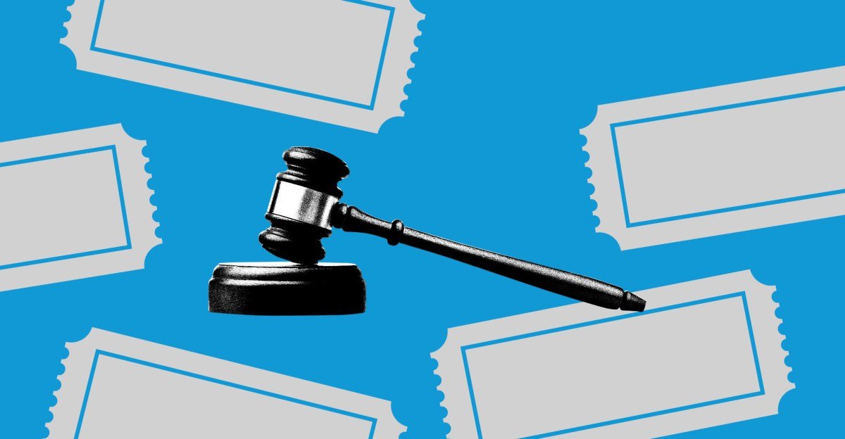 Image depicting a concert arena or a legal gavel, symbolizing the antitrust lawsuit against Live Nation-Ticketmaster.