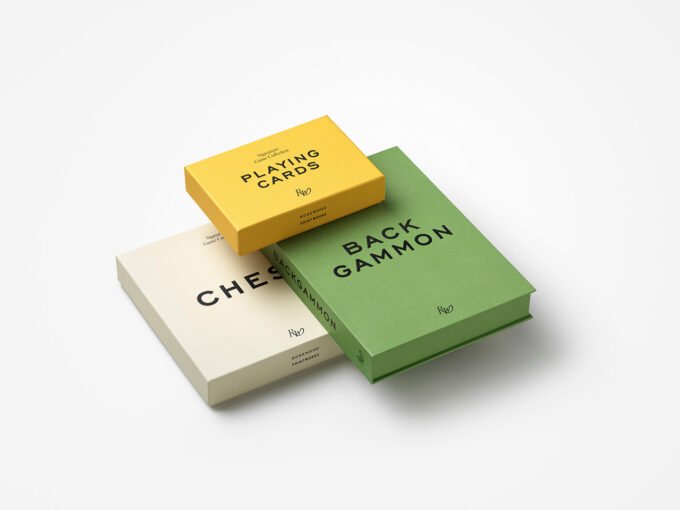 PRINTWORKS x Rosewood: Elevating the Art of Play 9 A collection of luxury board games from the PRINTWORKS and Rosewood collaboration, featuring playing cards, chess, and backgammon sets.