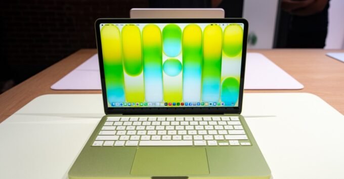 The colorful citrus model of Apple's MacBook Neo laptop