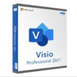 Microsoft Visio 2021 Professional logo with various diagrams and flowcharts illustrating clear communication.