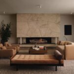 A stunning exterior view of the Studio OSKLO Trousdale Estate, showcasing its Mid-Century Modern architecture and lush Japanese garden.