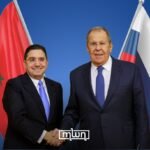 Morocco's Foreign Minister Nasser Bourita and Russian Foreign Minister Sergey Lavrov in a diplomatic setting, symbolizing strong bilateral relations.