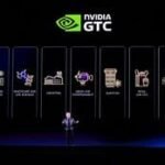 Nvidia CEO Jensen Huang presenting at the GTC conference, symbolizing the future of AI