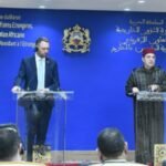 Nasser Bourita et Maxime Prévot lors d'un point de presse à Rabat, symbolisant la coopération renforcée entre le Maroc et la Belgique.