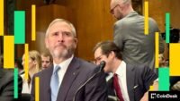 Ripple CEO Brad Garlinghouse testifying in the Senate, representing the company's leadership in the blockchain space.