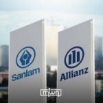 Sanlam Maroc and Allianz Maroc logos merging, symbolizing their strategic acquisition in the Moroccan insurance market.
