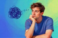 A person in a calm, reflective pose, perhaps meditating, with a clear and serene expression, symbolizing peace beyond overthinking.