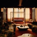 Sixpenny's Dumbo showroom featuring Wild Air print furniture and Art Deco inspired interior