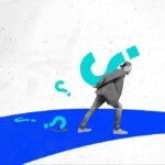 A leader confidently stepping across a chasm, representing the leap of faith in strategic decision-making.