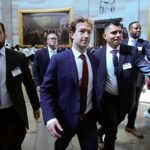 A downward trending stock market graph overlaid with company logos like Meta and Nasdaq, symbolizing a tech sector downturn.