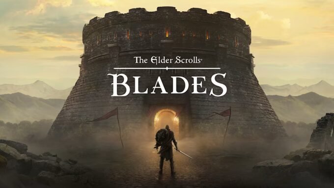 The Elder Scrolls: Blades game logo with a notification of server shutdown
