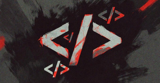 Illustration of AI code generation with malware symbols, representing Transparent Tribe's AI-powered cyberattacks.