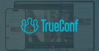 Illustration of a digital threat targeting a video conferencing application logo, representing the TrueConf zero-day vulnerability and the 'TrueChaos' cyberattack.