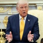 U.S. President Donald Trump in the Oval Office, discussing Middle East diplomacy.