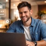 A stylized graphic representing a website interface with trust icons or a secure connection symbol, emphasizing digital credibility.