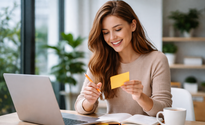 A futuristic desk setup with various digital tools and a robot arm, symbolizing advanced productivity and automation.