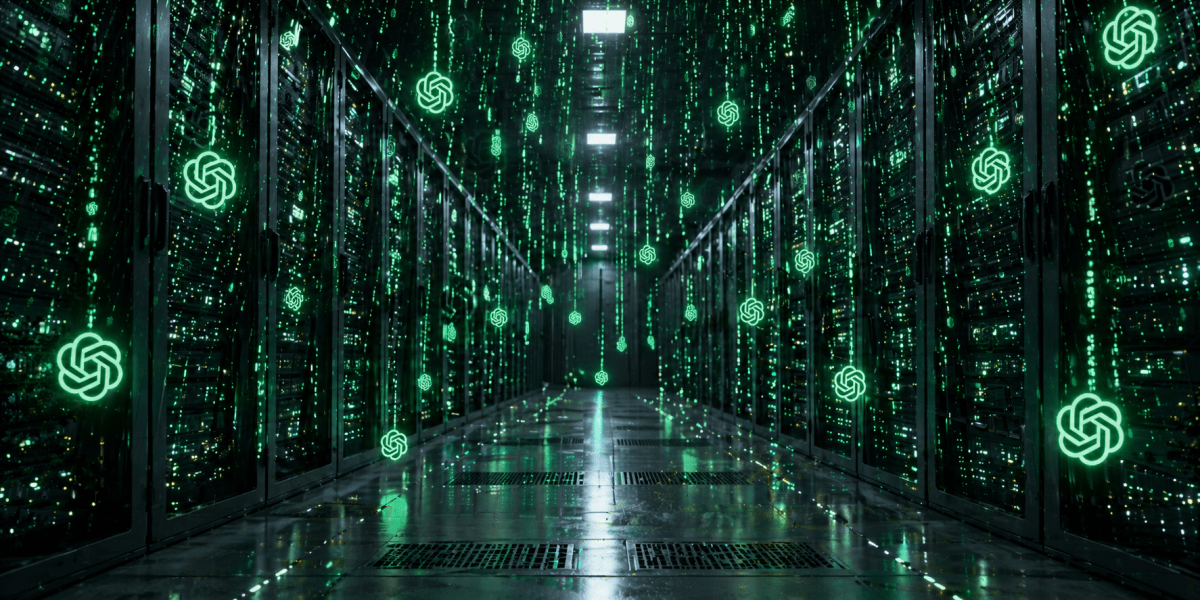 Amazon Web Services logo alongside OpenAI logo, symbolizing their new partnership in the cloud AI space.