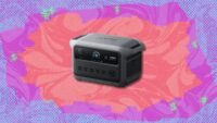Anker Solix C2000 portable power station with its display showing charge level, ready for use.